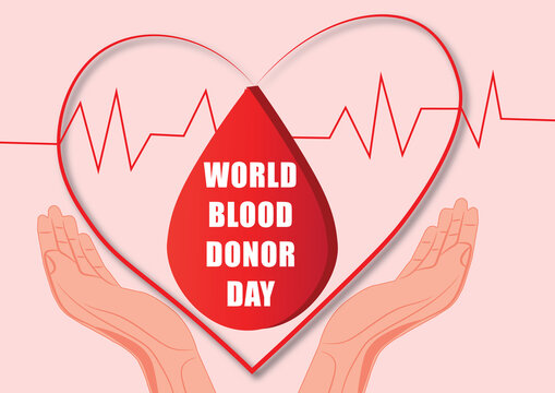 world blood donor day, Hand donation blood with heart symbol concept banner template design free cartoon illustration, background, blood, blood donor day, care, clinic, concept, donation, ecg, emergen