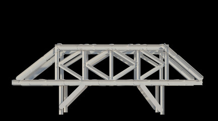 3d Render Building Structure On Isolated