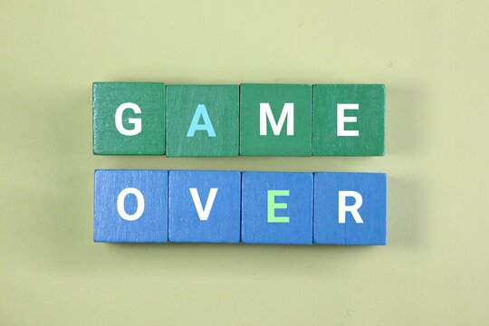 color cubes with abjab letters Game Over