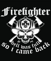 skull and crossbones firefighter t-shirt template