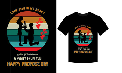 Basic RGB happy propose day t-shirt design