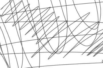 A careless sweeping drawing with a ballpoint pen or writing pen on a piece of paper