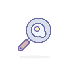 Frying pan icon in filled outline style.