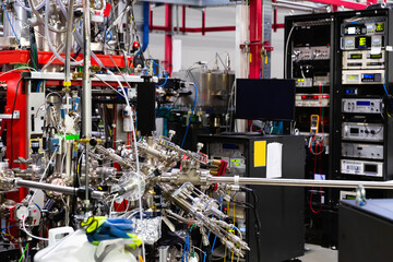 Stations and modules in modern scientific experimental laboratory.