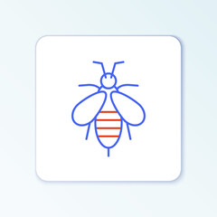 Line Bee icon isolated on white background. Sweet natural food. Honeybee or apis with wings symbol. Flying insect. Colorful outline concept. Vector