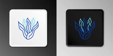 Line Seaweed icon isolated on grey background. Underwater seaweed spirulina, aquatic marine algae plant. Vegan and vegetarian food. Colorful outline concept. Vector