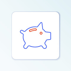 Line Piggy bank icon isolated on white background. Icon saving or accumulation of money, investment. Colorful outline concept. Vector