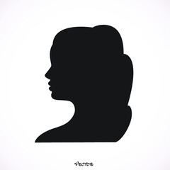 woman, girl, head, silhouette, icon, vector illustration EPS 10