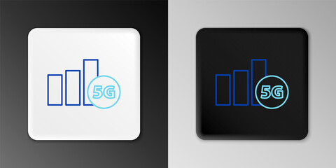 Line 5G new wireless internet wifi connection icon isolated on grey background. Global network high speed connection data rate technology. Colorful outline concept. Vector