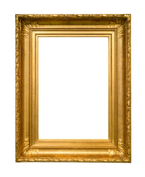 vertical classic wide golden wooden picture frame