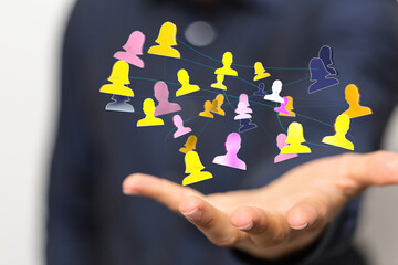videoconference group of people talking in social network