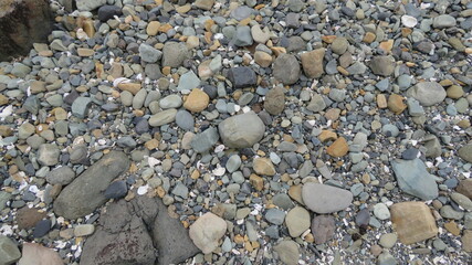 Colourful Pebbles on  the Beach