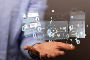 Interface web application in hand