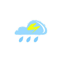 rainy cloud simple vector illustration, weather forecast icon