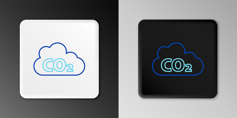 Line CO2 emissions in cloud icon isolated on grey background. Carbon dioxide formula, smog pollution concept, environment concept. Colorful outline concept. Vector