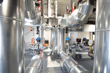 pipes of airconditioning in factory