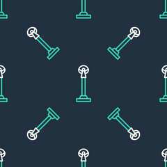 Line Monument of Independence in Kiev icon isolated seamless pattern on black background. Kyiv, Ukraine. Vector