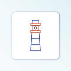 Line Lighthouse icon isolated on white background. Colorful outline concept. Vector