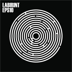 Round labyrinth on a black background