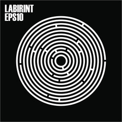 Round labyrinth on a black background