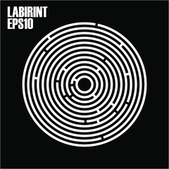 Round labyrinth on a black background