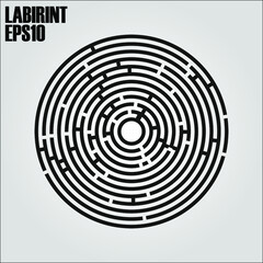 Round labyrinth on a white background