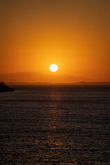 Beautiful sunrise over sea water in Sharm El Sheikh, Egypt. Travel and nature concept