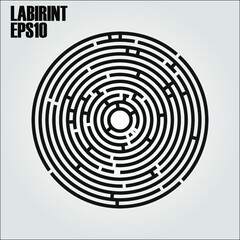 Round labyrinth on a white background