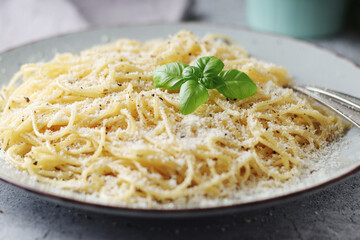 Spaghetty with italian cheese pecorino romano