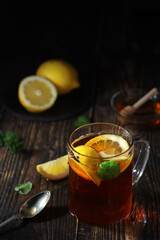 Black tea with lemon and honey