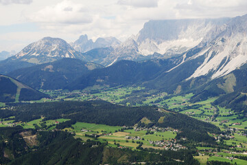 Fototapeta na wymiar Dachstein mountain massive in Styria, Austria