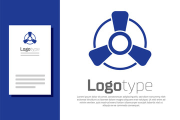 Blue Car motor ventilator icon isolated on white background. Logo design template element. Vector © vector_v