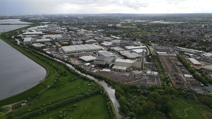 Fototapeta na wymiar Enfield Power Station North London uk drone image