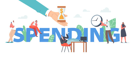 Characters Spending Working Time, Procrastination Concept. Procrastinating Businesspeople, Employees Postponing Work