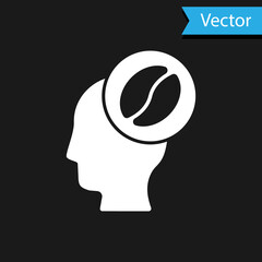 White Barista icon isolated on black background. Vector