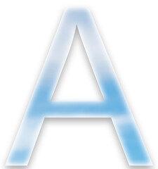 Capital letter A filled with an image of clouds on a transparent background.