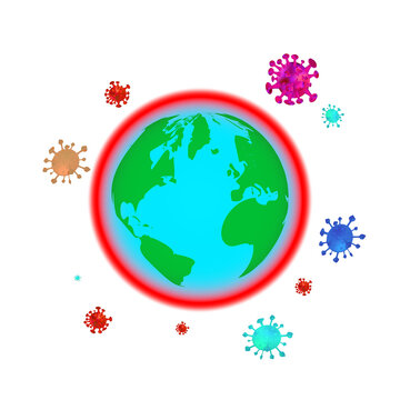 The concept of protecting the planet from viral bacterial molecules. No infection on earth.