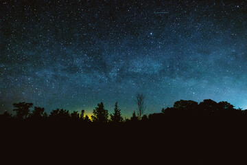 Night sky rural scenics in the northern hemisphere, Ontario Canada with the milky way and out...