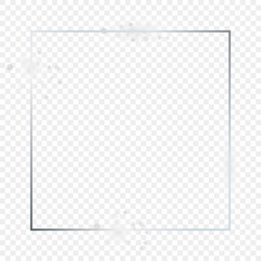 Silver glowing square frame with sparkles