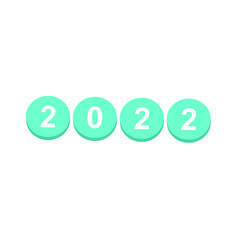 Modern 3d  text 2022 - Happy  New Year 