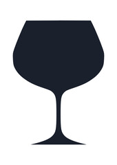 Wine glass icon. (Wine glass vector silhouette)