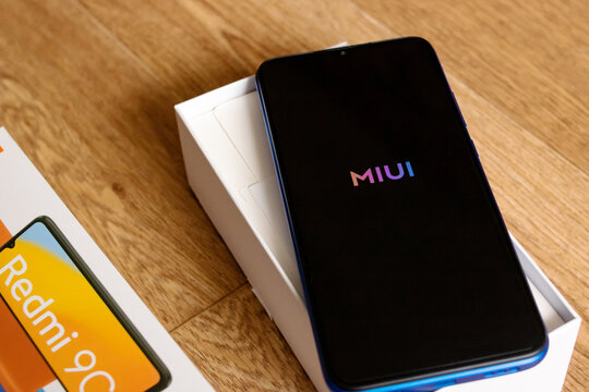 BELARUS, NOVOPOLOTSK - 30 MAY, 2021: Screen of Xiaomi redmi 9c