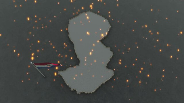 3D animation of the map of Paraguay