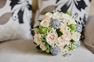 wedding bouquet on the table