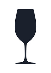 Wine glass icon. (Wine glass vector silhouette)