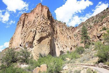 Cliff in Bandelier National Monument, New Mexico, USA