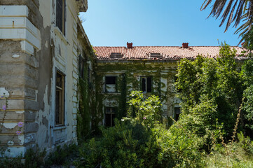 Fototapeta na wymiar Croatia, The Abandoned Hotels of Kupari. Hotel burned and destroyed during the Croatian War of Independence