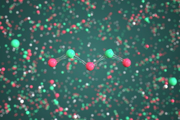 Molecule of Arsenic trioxide. Molecular model, conceptual 3d rendering