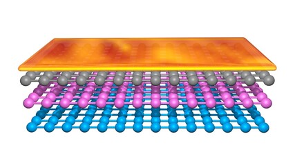 Naklejka premium Nanosheets , molecular layers . Layers of molecules , nanomaterials . 3d illustration rendering 