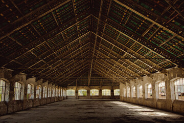 Anciennes usines Japy à Beaucourt. Des anciens bâtiments industriels à l'abandon attendant une reconversion.